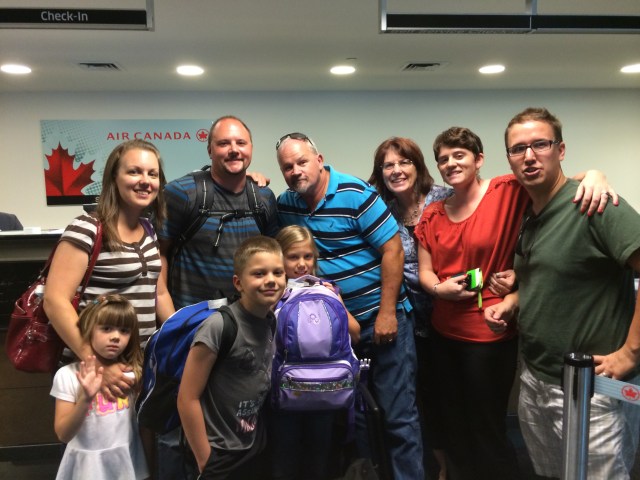 Saying goodbye to Ben's family one year ago.