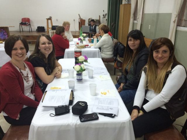 Mother's Day dinner at church. Lorena is on the right in front.